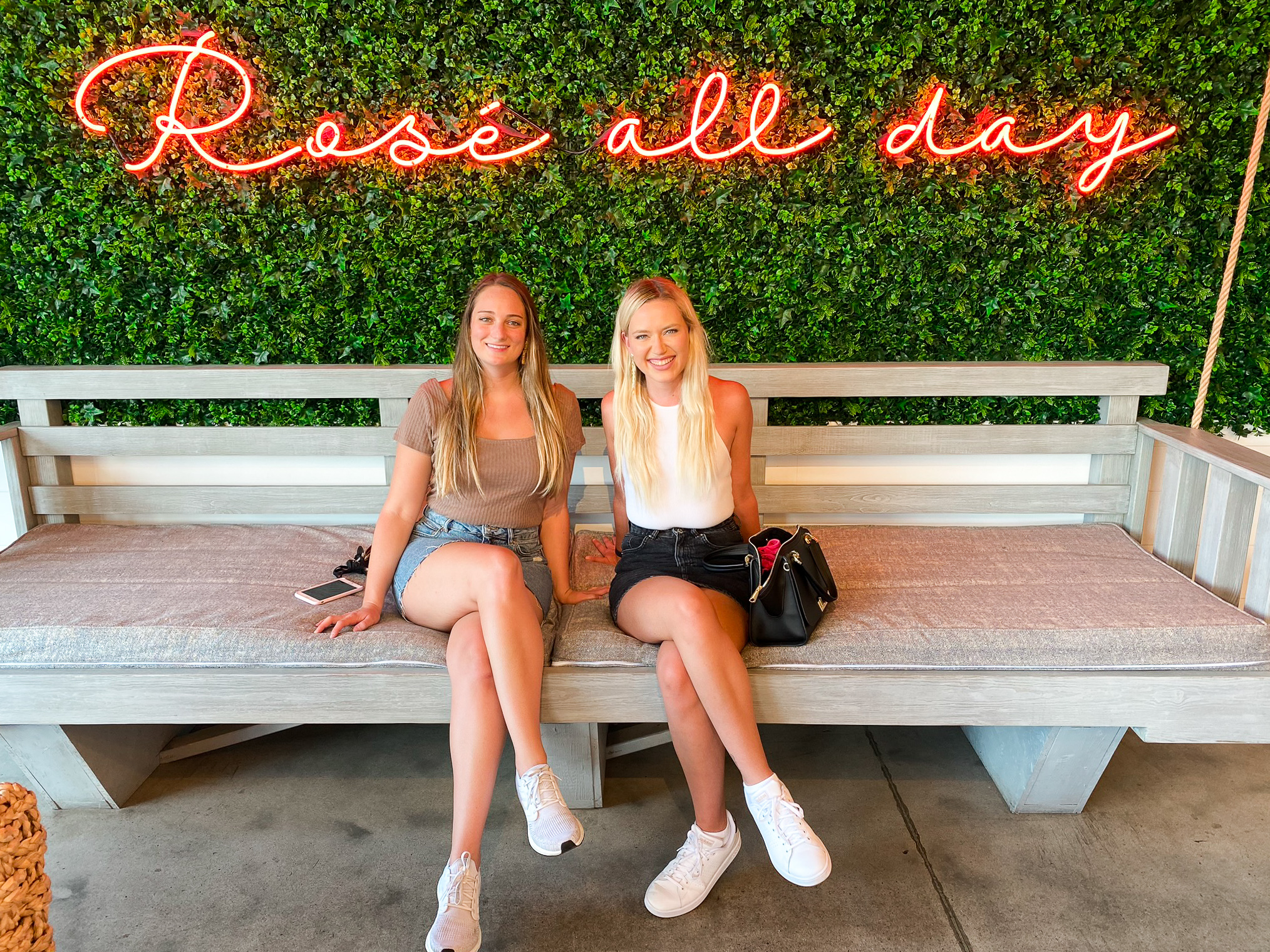 "Rose all day" Instagram wall at Hampton Social in Nashville, Tennessee