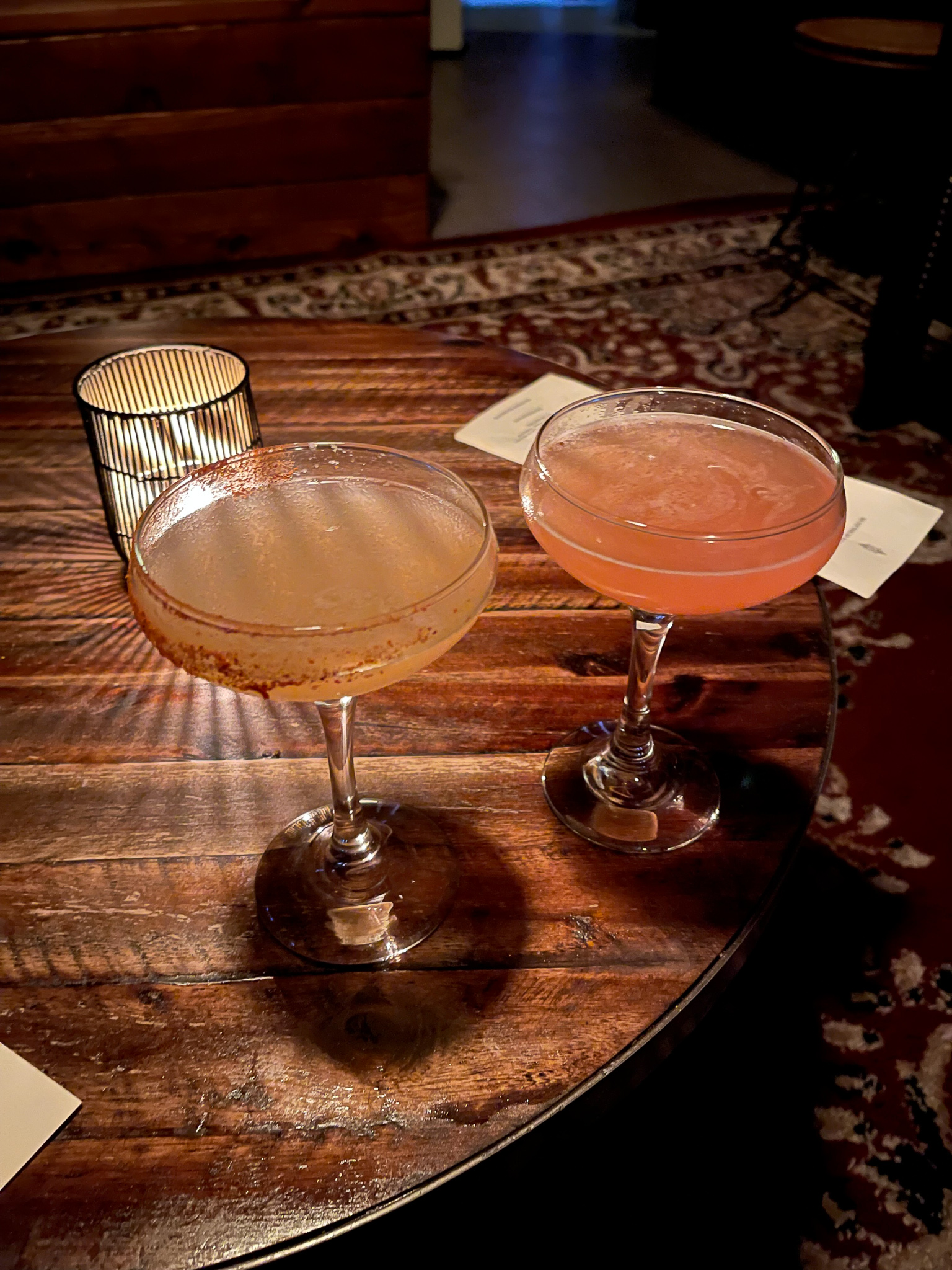 Two gin martinis at Bathtub Gin & Co in Seattle