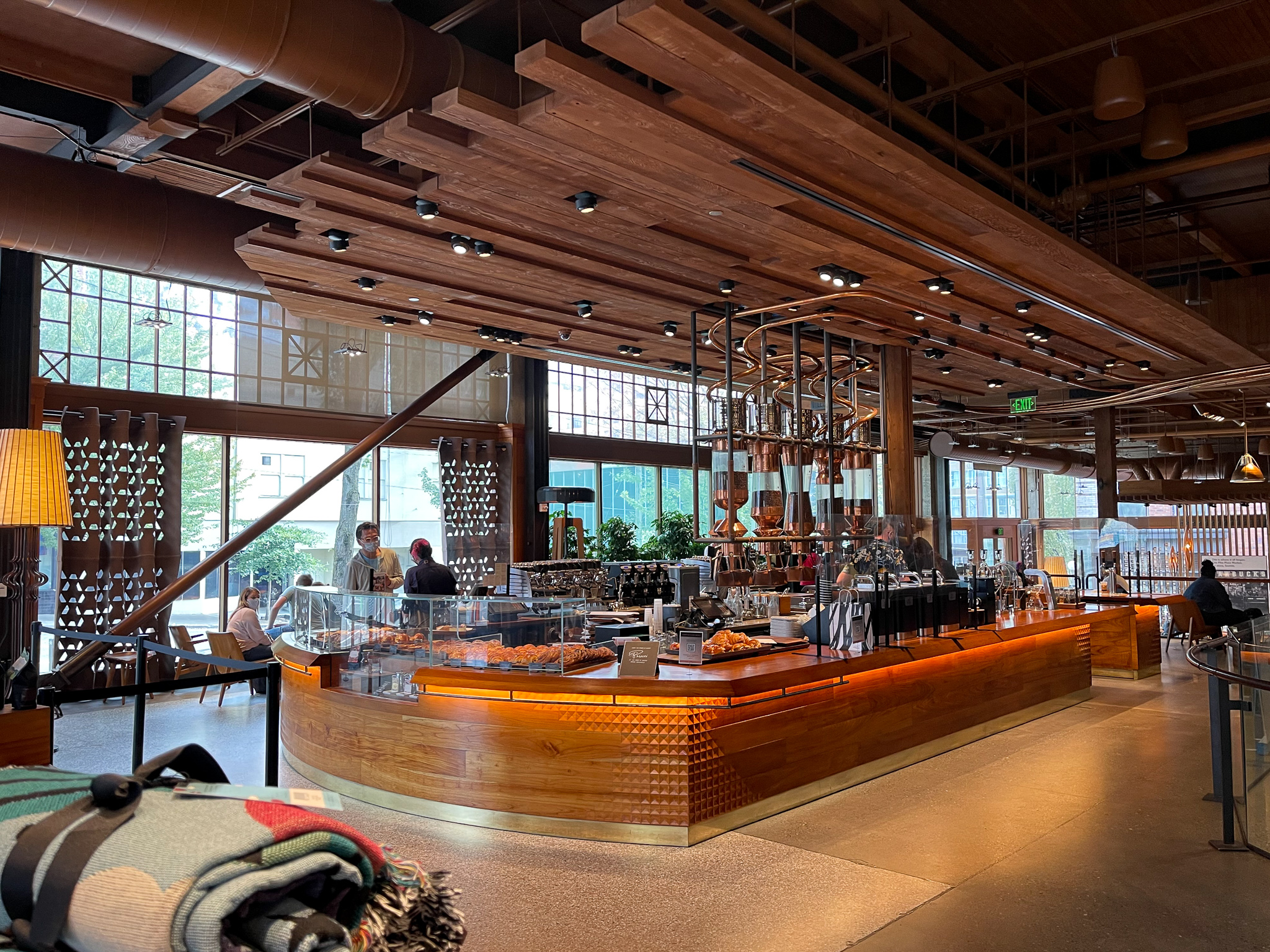 The main espresso bar at the Starbucks Reserve Roastery in Seattle