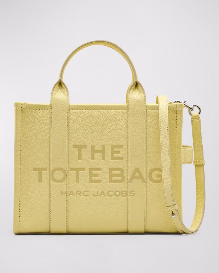 Custard Leather Medium The Tote Bag
